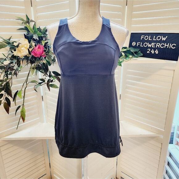 ATHLETA STRIPE GRAY TANK SIZE MED - Picture 1 of 6